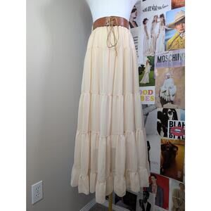 Lace Up Western Boho Skirt